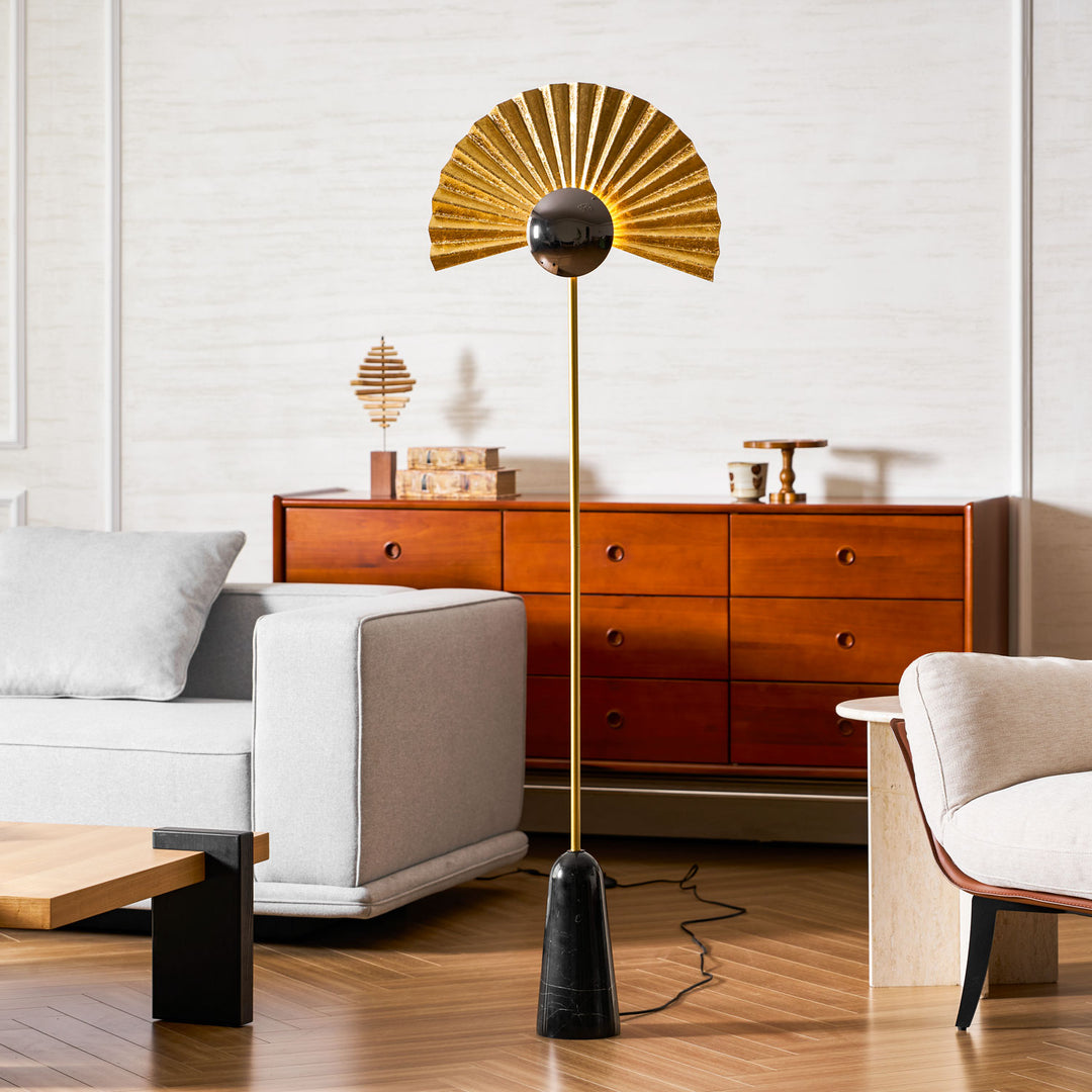 Gilded Fan Floor Lamp - Vakkerlight