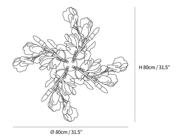 Gingko Flowers Wandleuchte — Dimension drawings 2