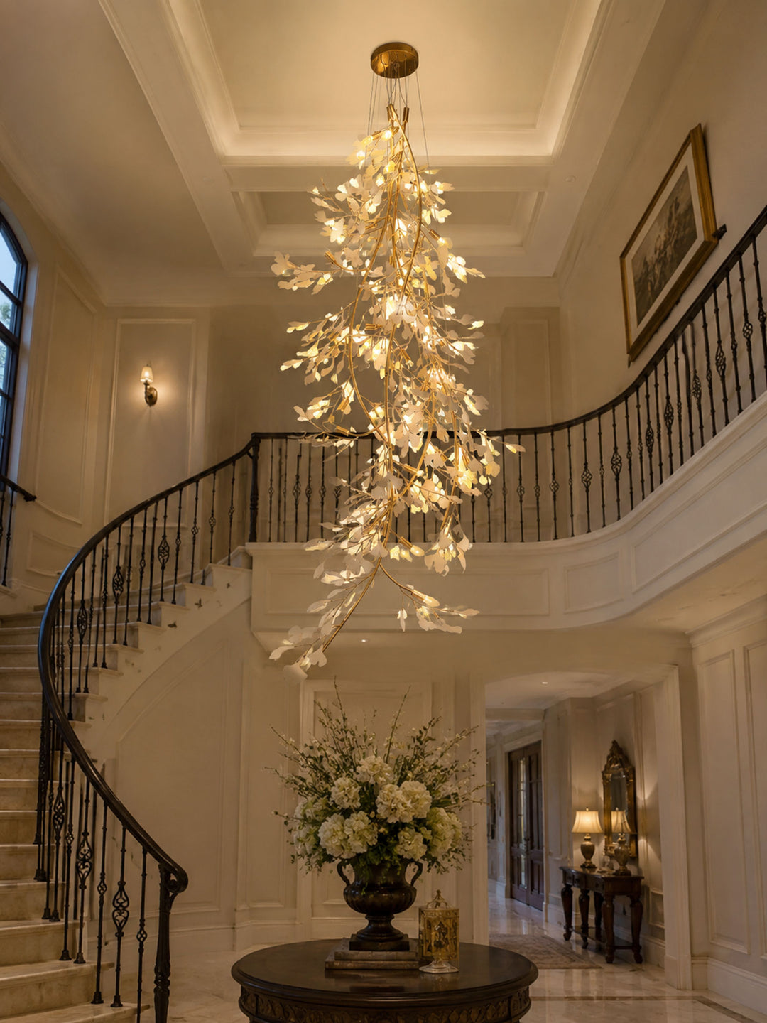 Gingko Cascade Branch Chandelier