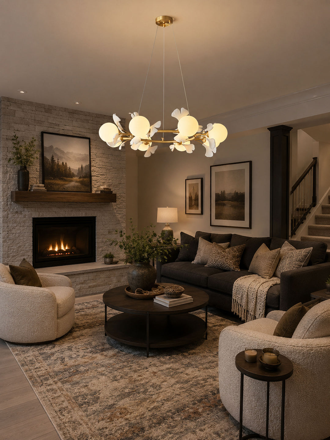Gingko Orb Chandelier - Vakkerlight