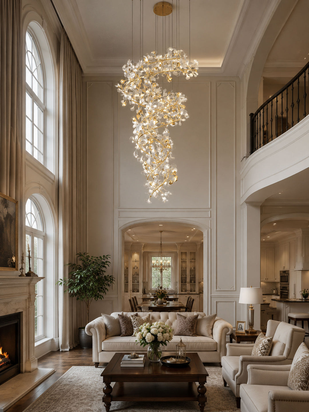 Gingko Spiral Leaf Chandelier - Vakkerlight