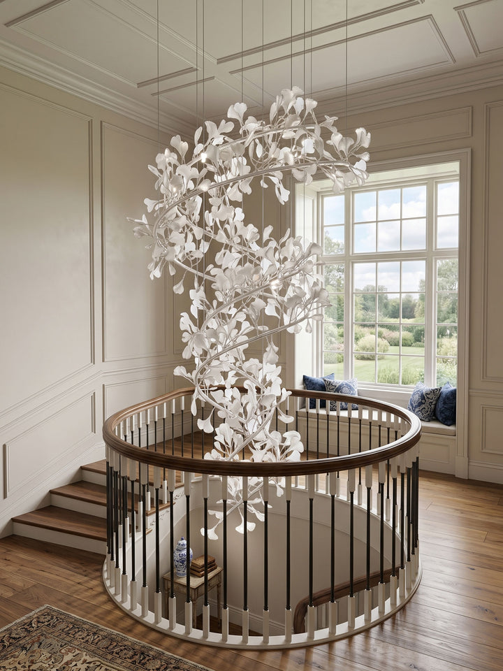 Gingko Spiral Leaf Chandelier - Vakkerlight
