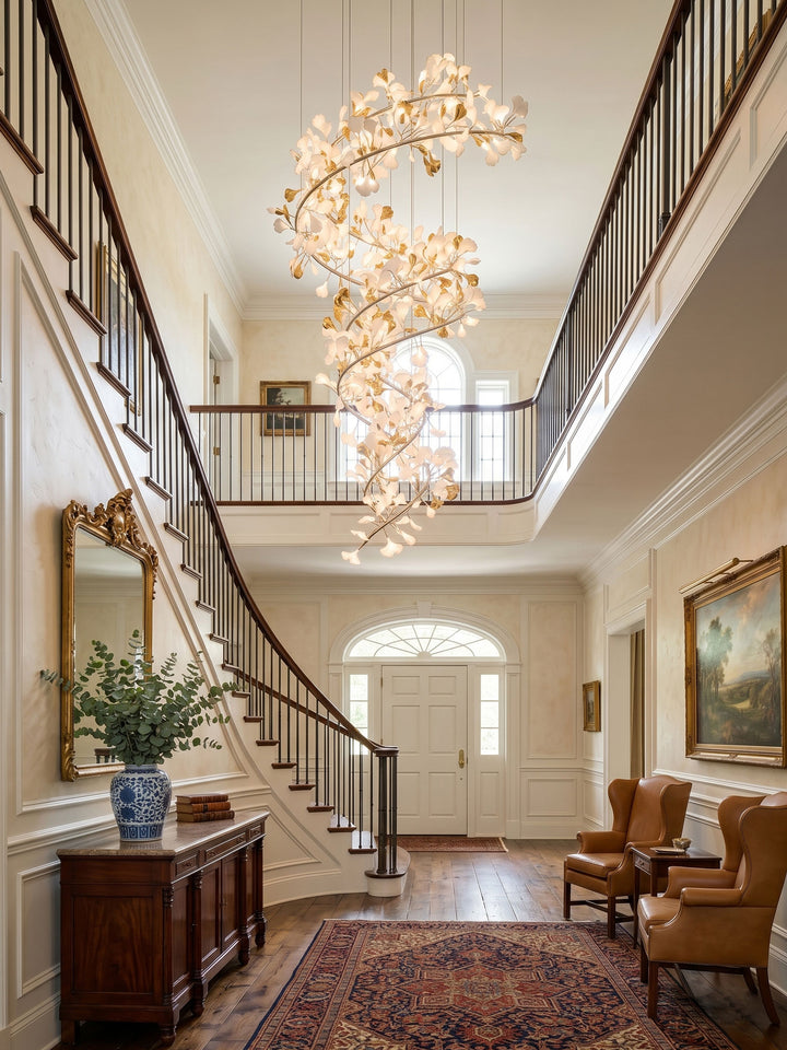Gingko Spiral Leaf Chandelier - Vakkerlight