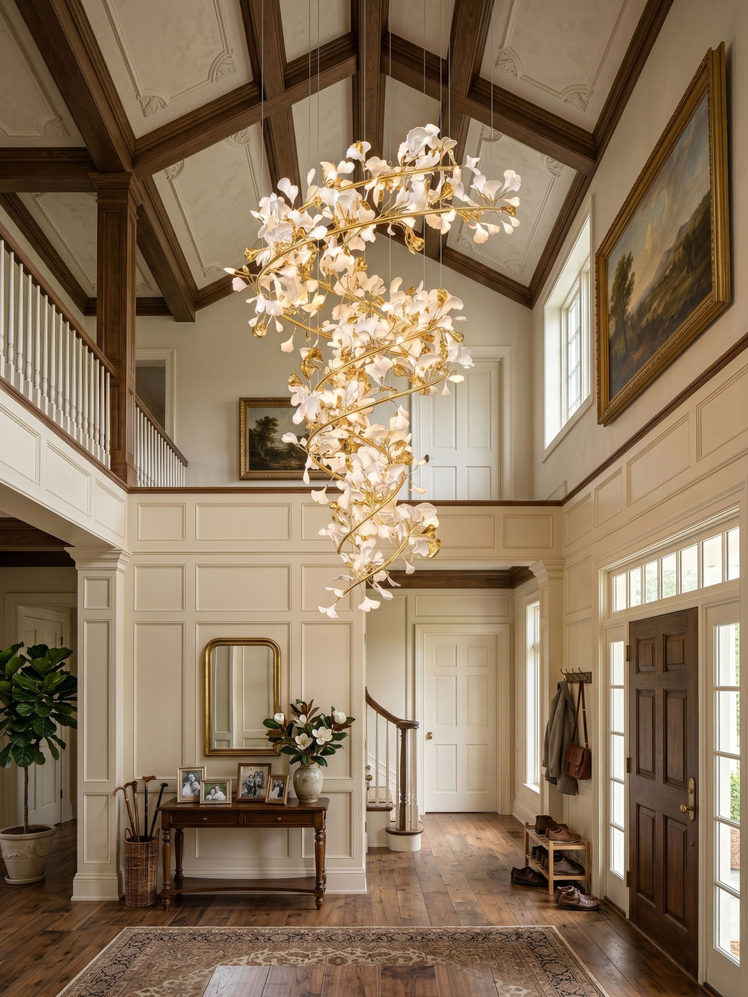 Gingko Spiral Leaf Chandelier - Vakkerlight