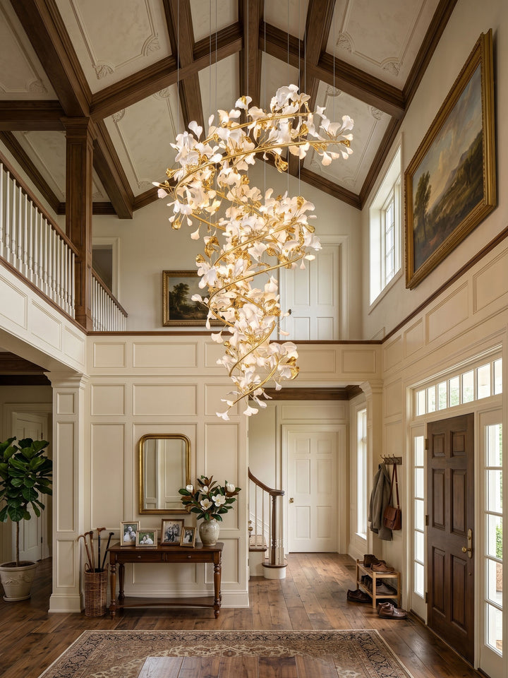 Gingko Spiral Leaf Chandelier - Vakkerlight