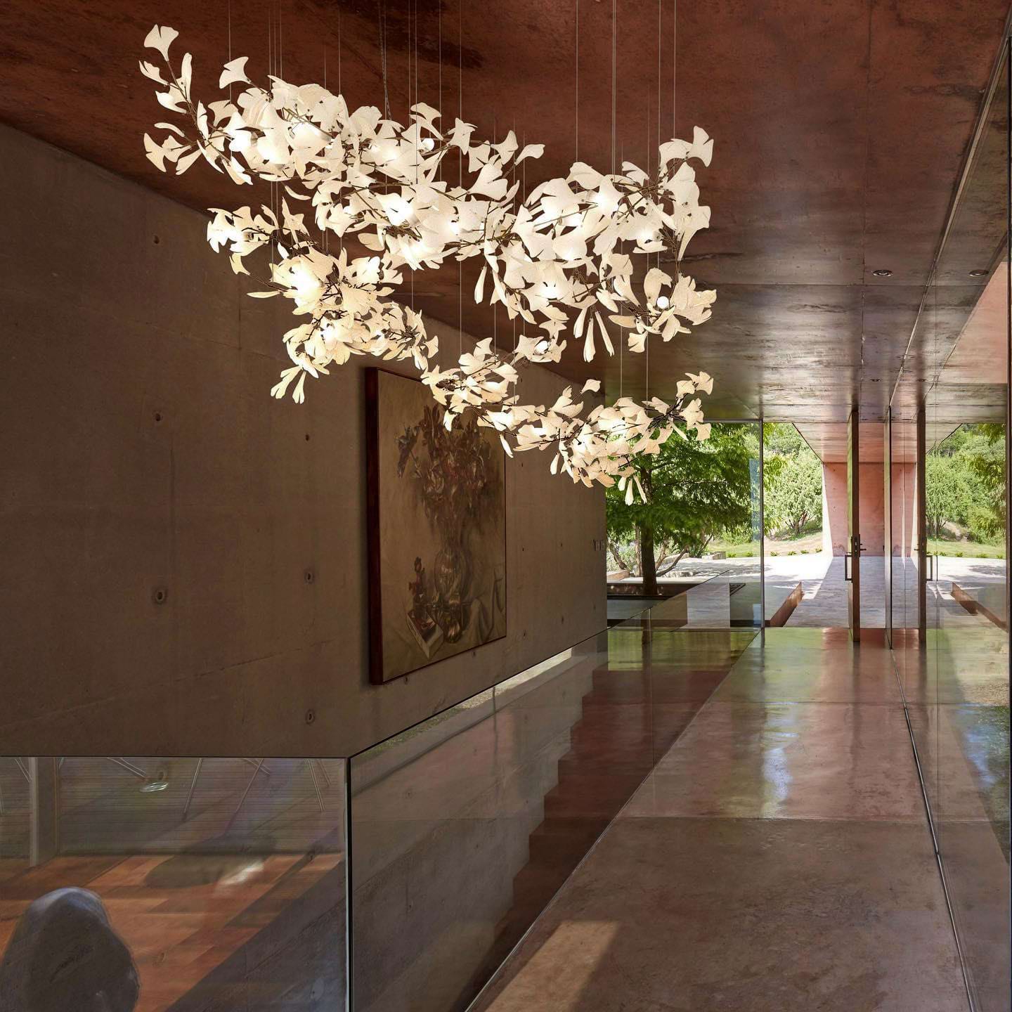 Gold White Leaves Combination Gingko Chandeliers – Vakkerlight