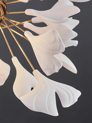 Gold White Leaves Combination Gingko Chandeliers - Vakkerlight