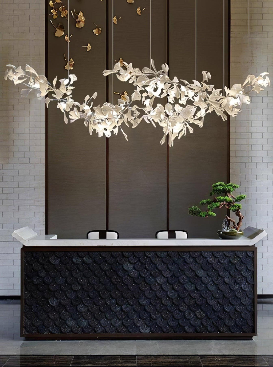 Double Layer Combination Gingko Chandelier - Vakkerlight