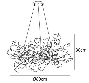 Gingko Halo Chandelier — Dimension drawings 1