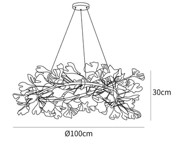 Gingko Halo Chandelier — Dimension drawings 2