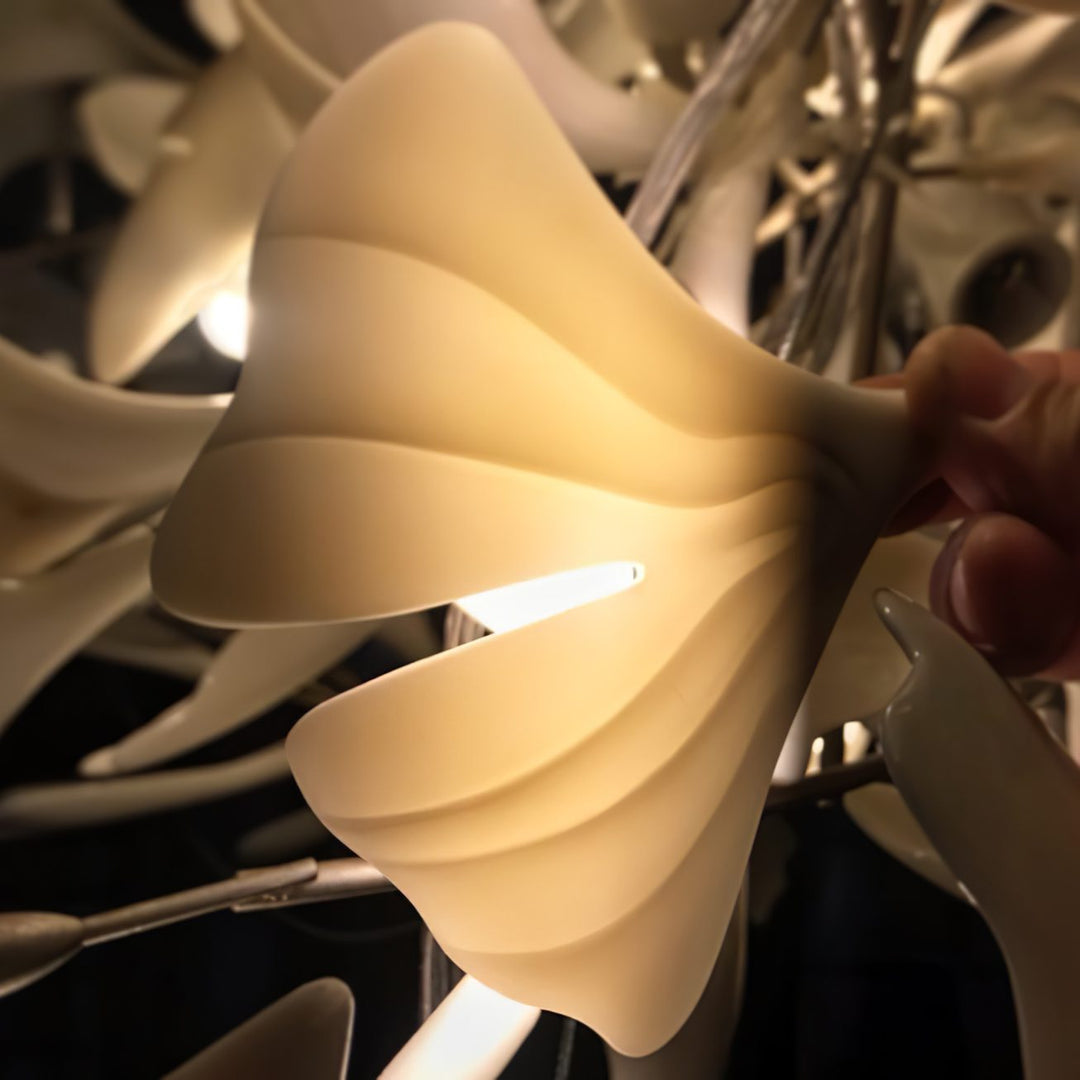 Gold White Leaves Combination Gingko Chandeliers - Vakkerlight