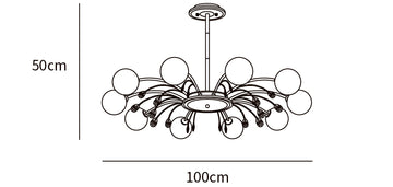 Lustre Glamoroso de Gotas de Vidro — Dimension drawings 3