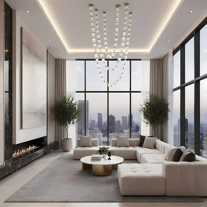 Glass Chain Chandelier