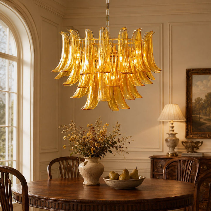 Glass Leaf Chandelier - Vakkerlight