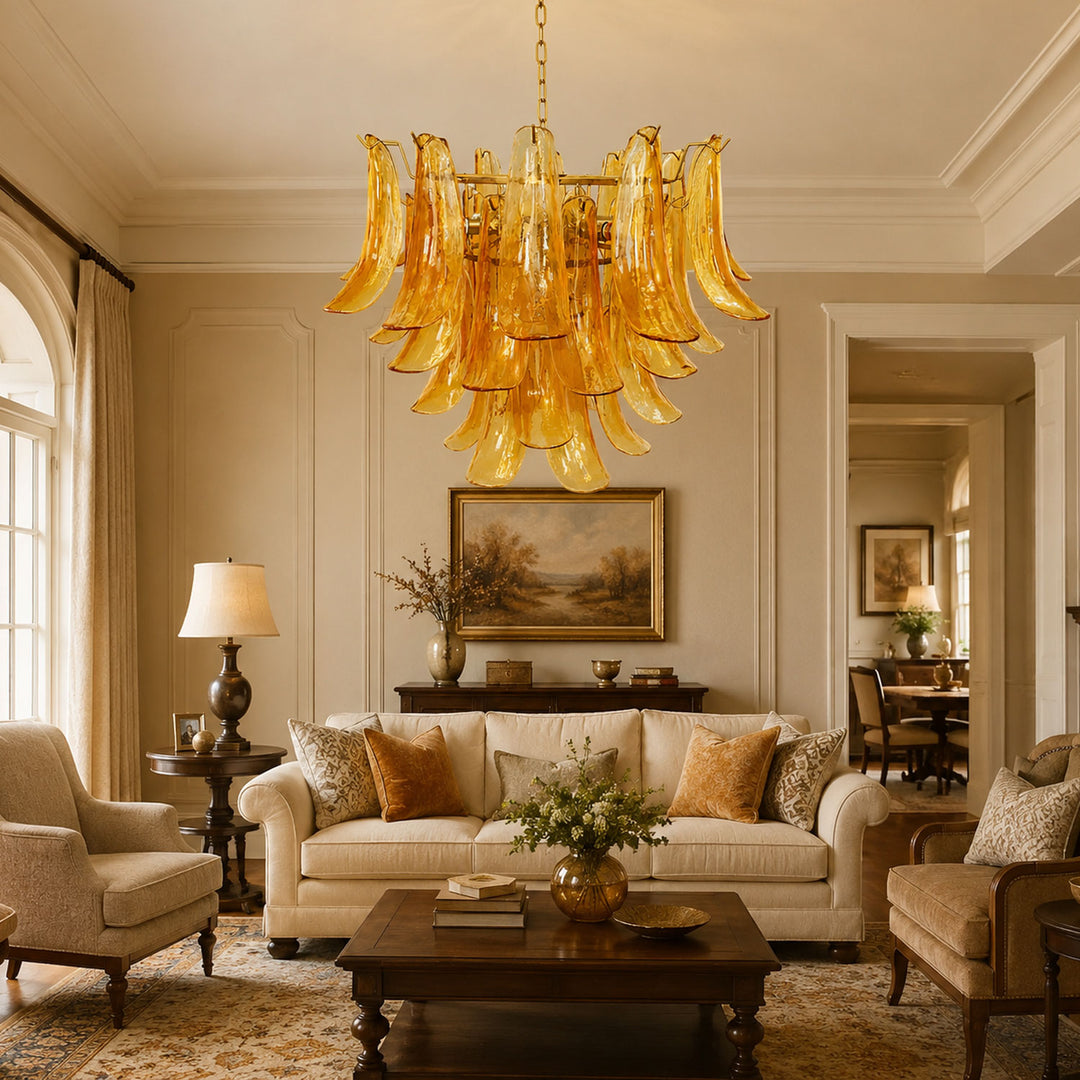 Glass Leaf Chandelier - Vakkerlight