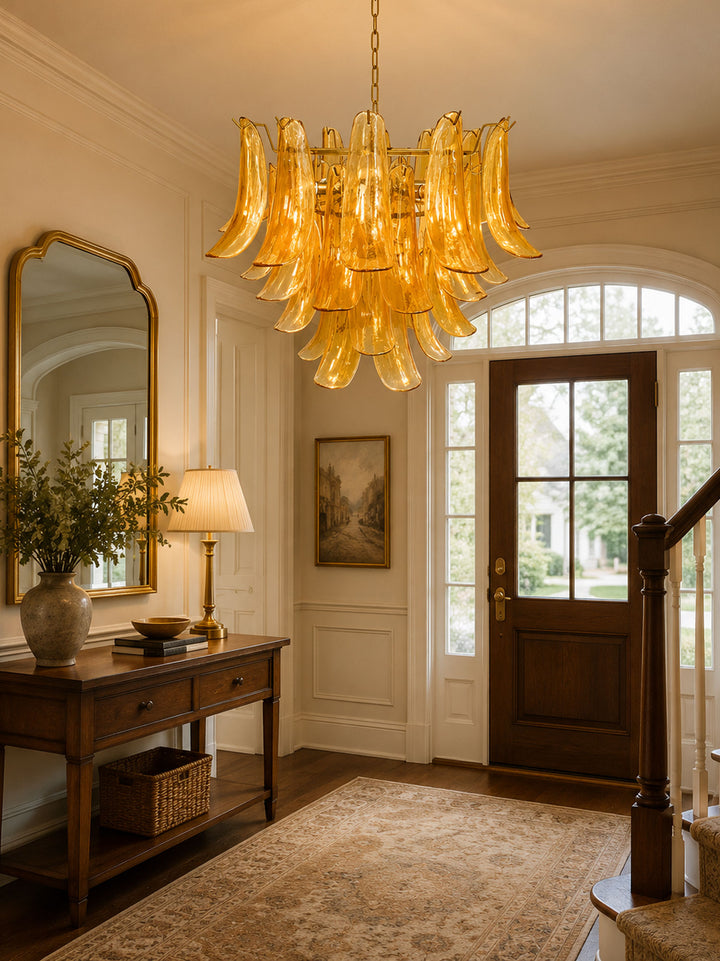 Glass Leaf Chandelier - Vakkerlight
