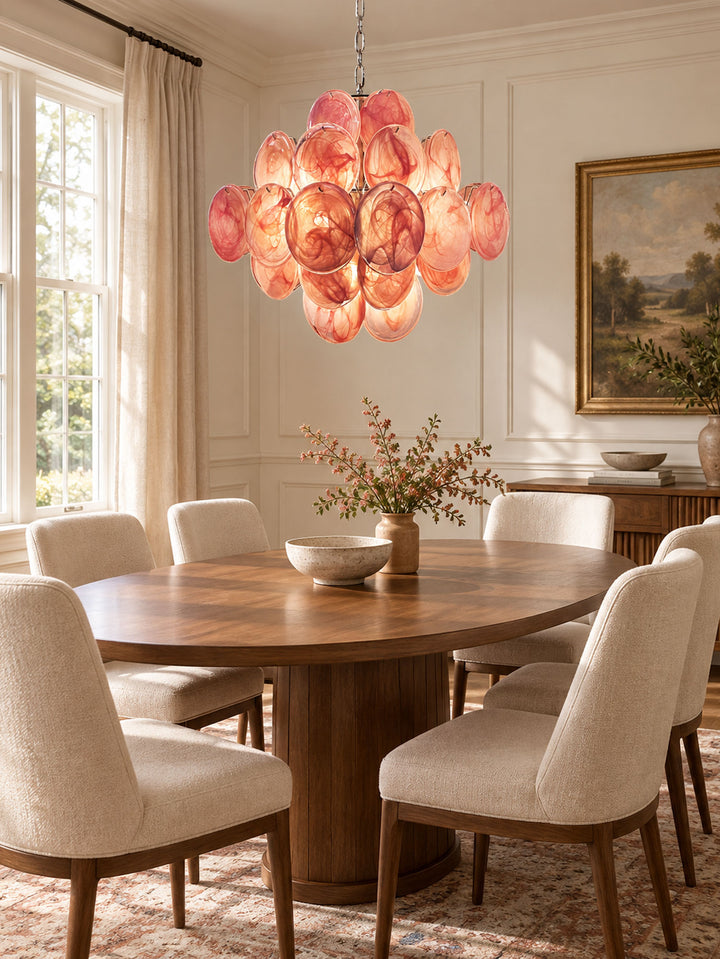 Glass Pink Disc Chandelier – detail 32