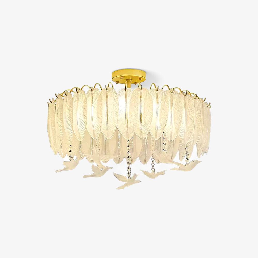 Glass Feather Ceiling Light - Vakkerlight