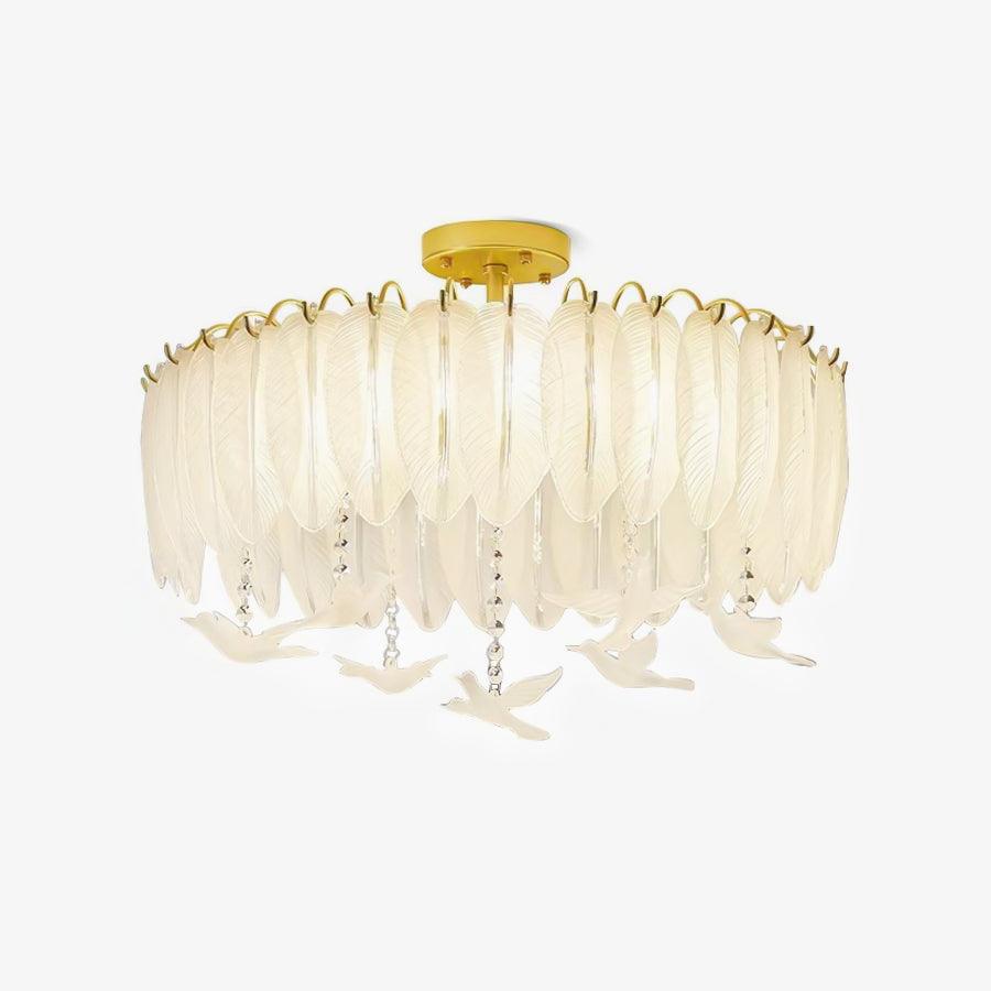 Glass Feather Ceiling Light - Vakkerlight