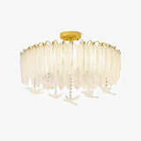 Glass Feather Ceiling Light