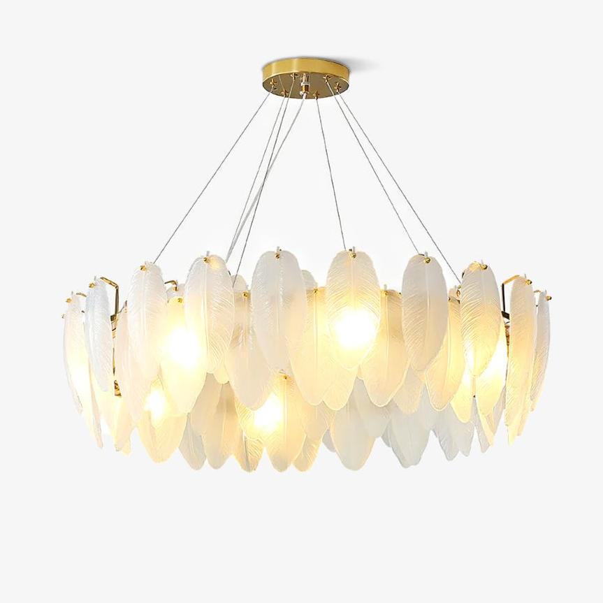 Glass Feather Chandelier - Vakkerlight