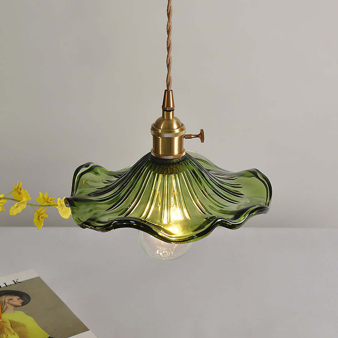 Glass Hibiscus Flower Pendant Light - Vakkerlight