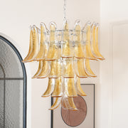 Glass Leaf Cascade Chandelier