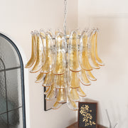 Glass Leaf Cascade Chandelier