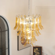 Glass Leaf Cascade Chandelier