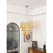 Glass Leaf Cascade Chandelier