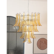 Glass Leaf Cascade Chandelier