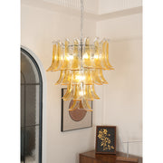 Glass Leaf Cascade Chandelier