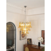 Glass Leaf Cascade Chandelier