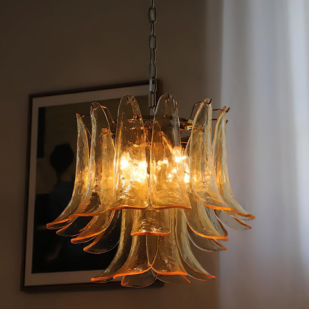 Glass Leaf Cascade Chandelier - Vakkerlight