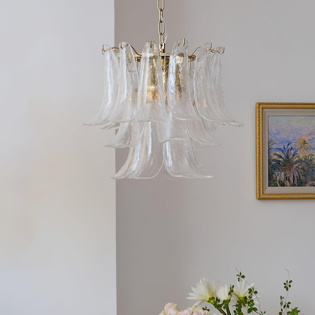 Glass Leaf Cascade Chandelier - Vakkerlight