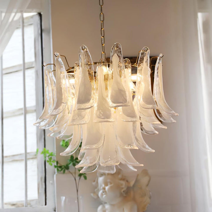 Glass Leaf Cascade Chandelier - Vakkerlight