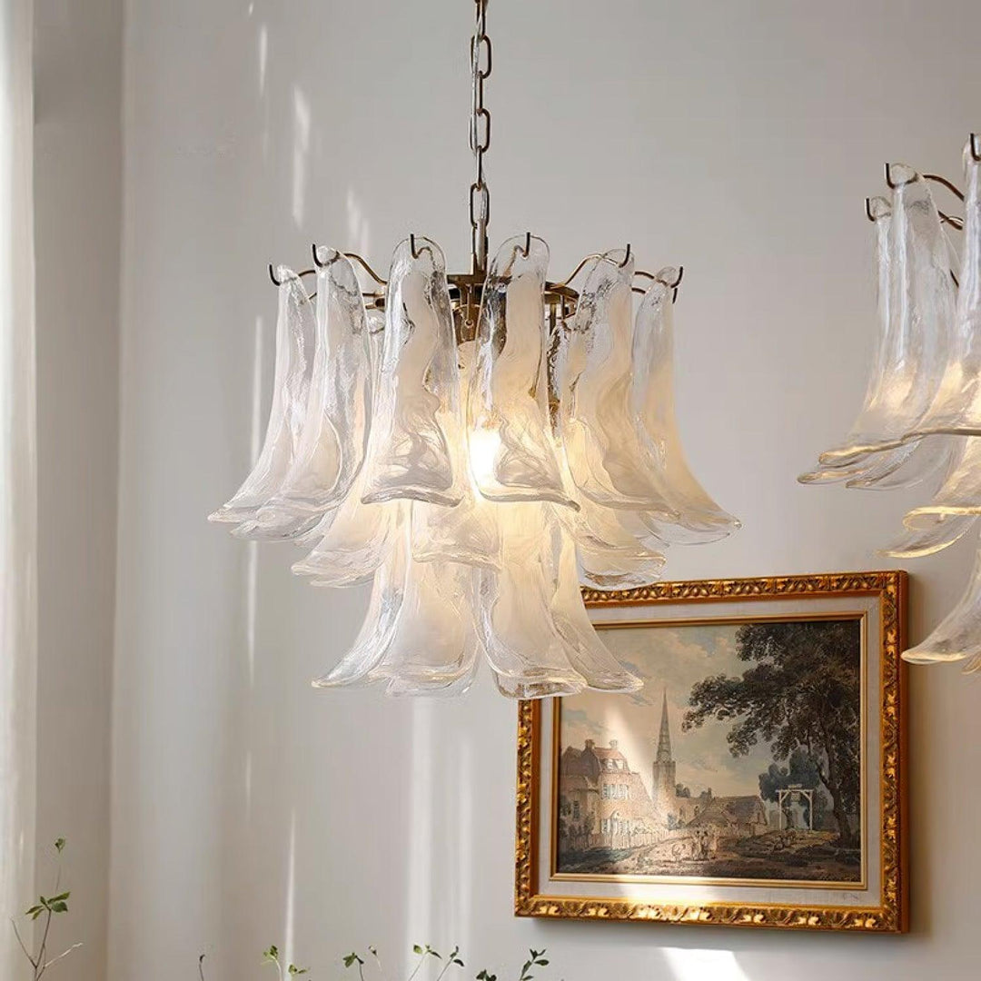 Glass Leaf Cascade Chandelier - Vakkerlight