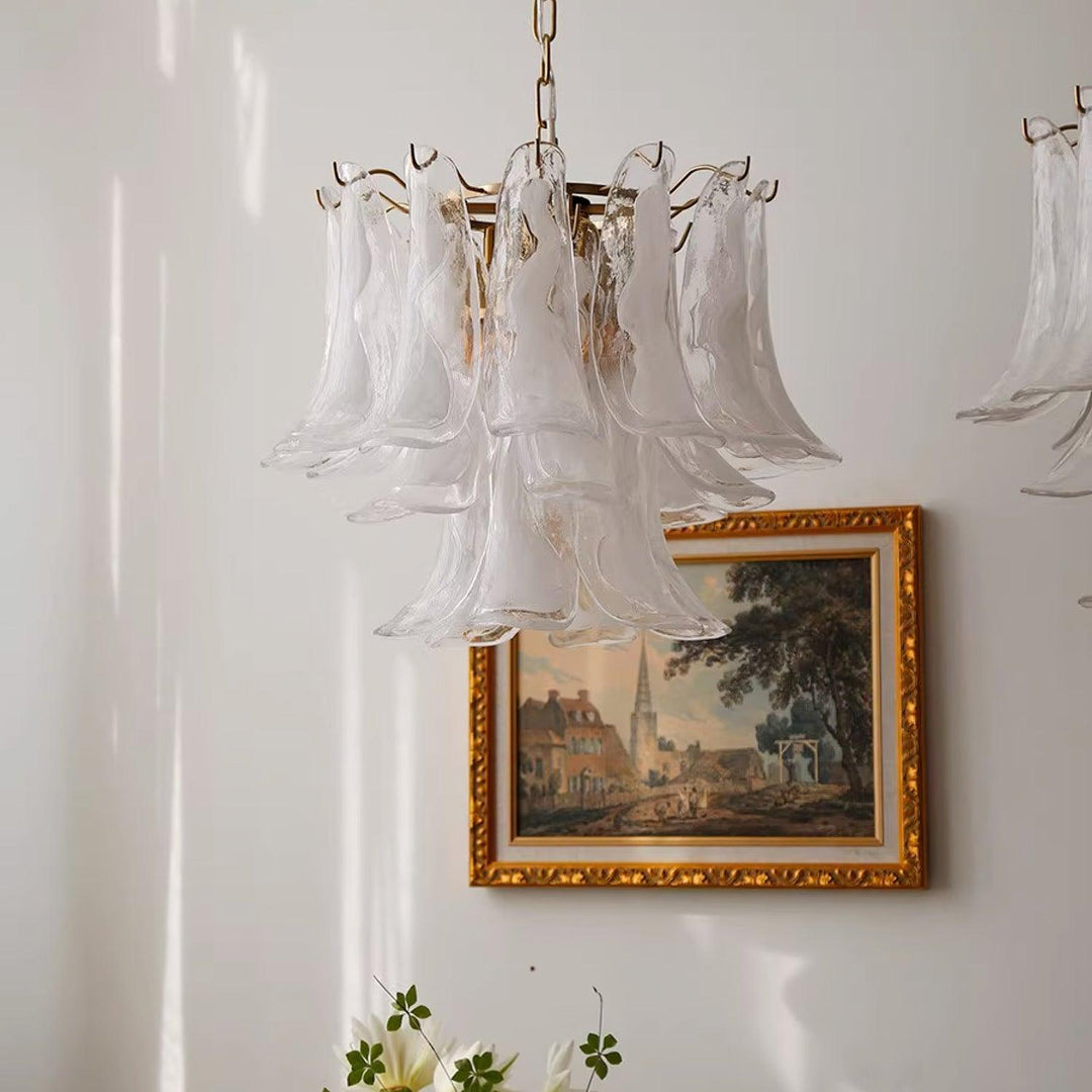 Glass Leaf Cascade Chandelier - Vakkerlight