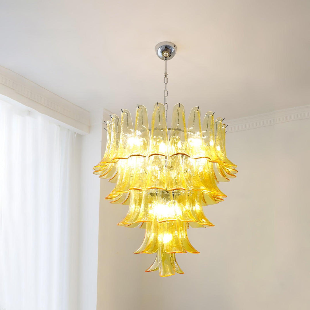 Glass Leaf Cascade Chandelier - Vakkerlight