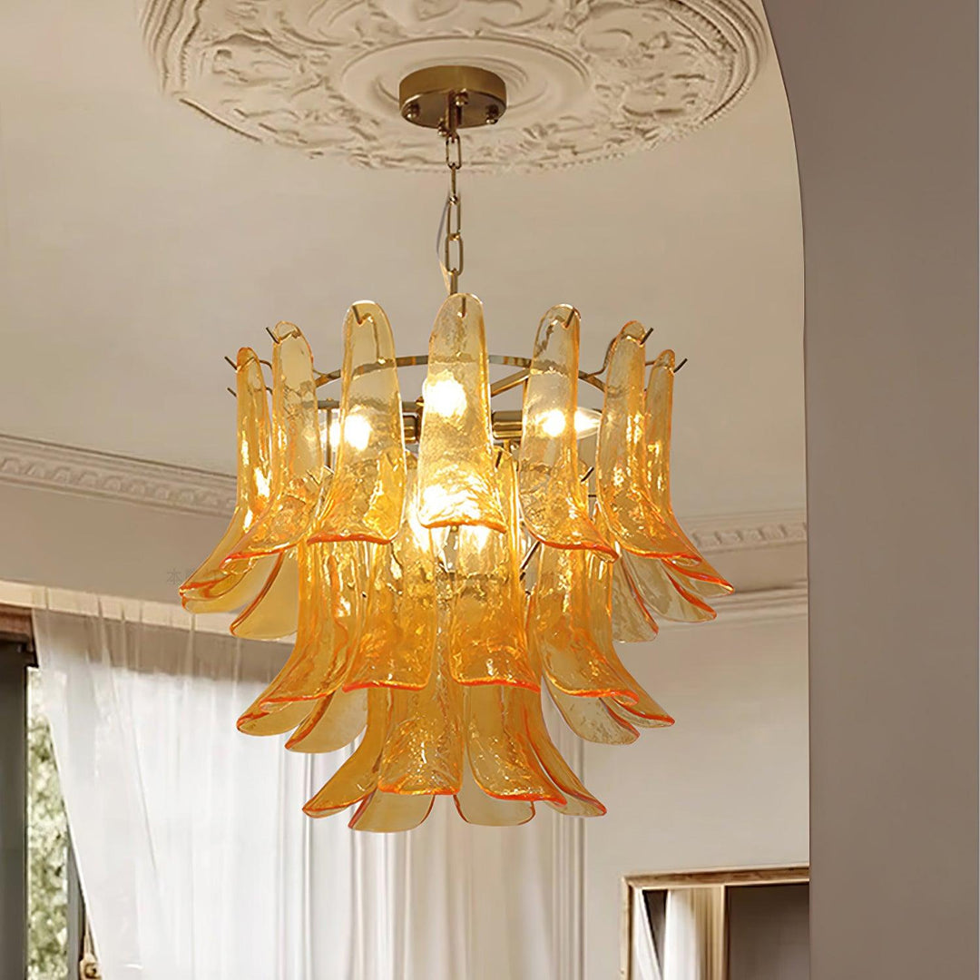 Glass Leaf Cascade Chandelier - Vakkerlight