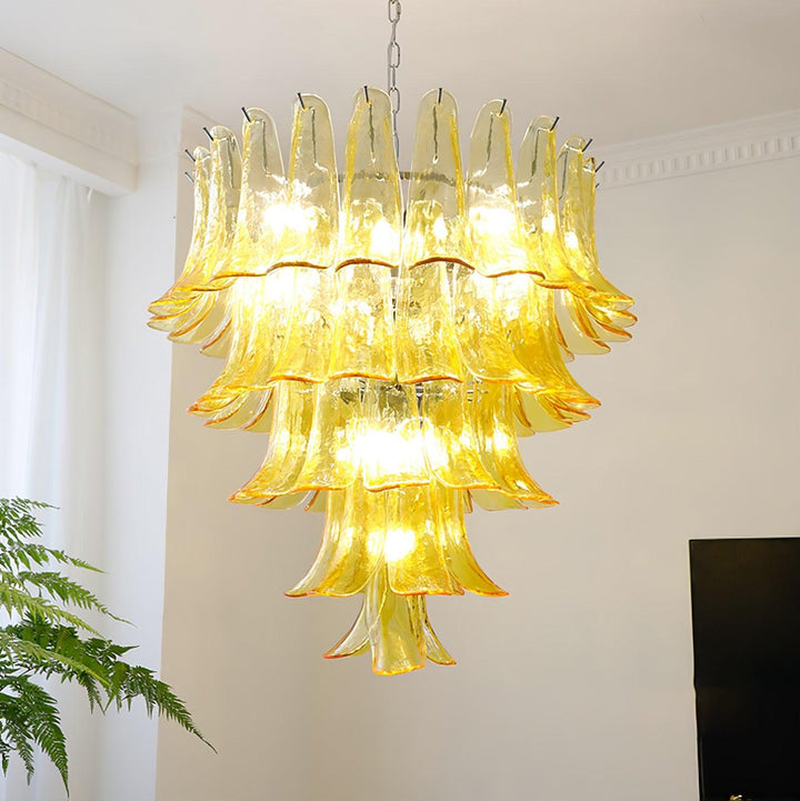 Glass Leaf Cascade Chandelier - Vakkerlight