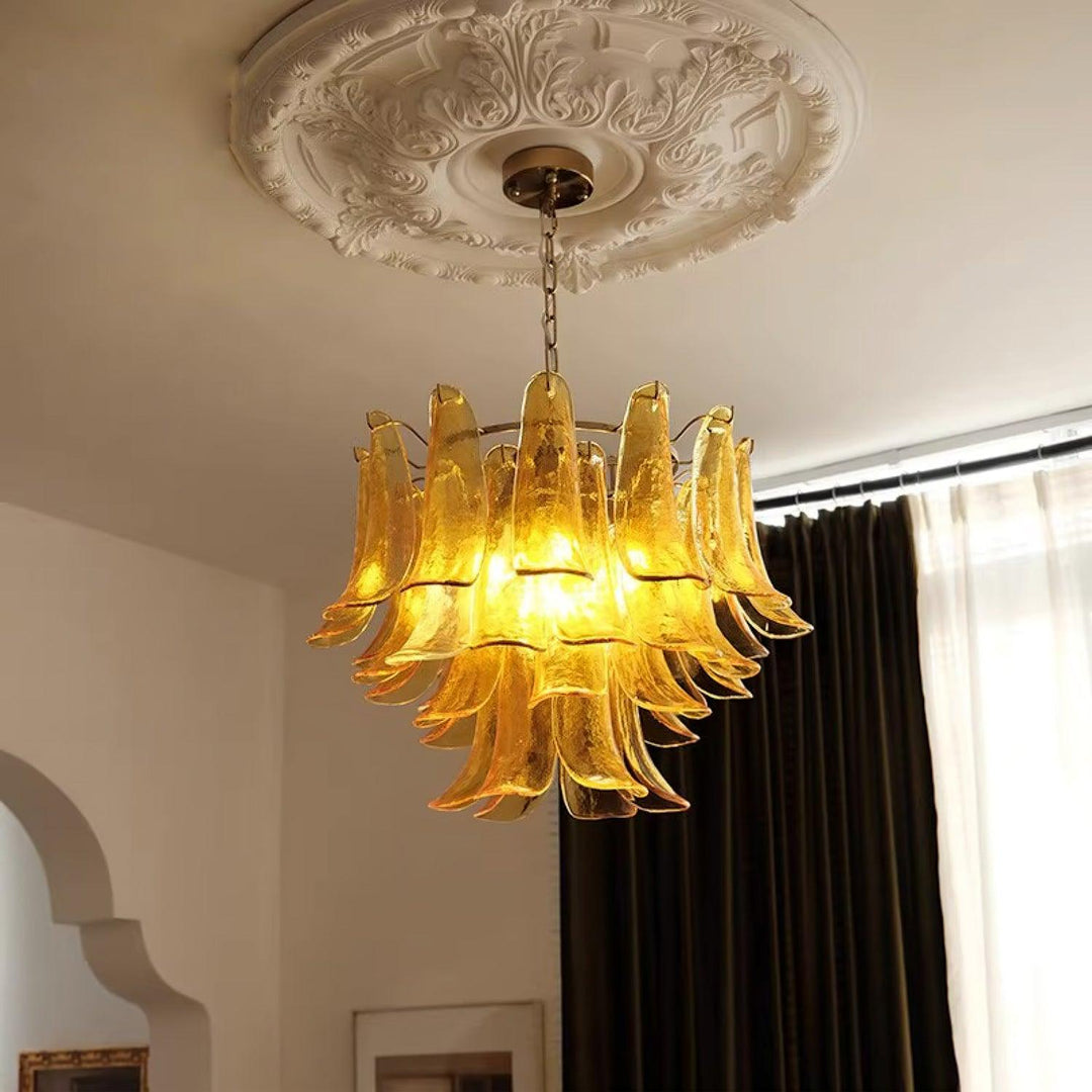 Glass Leaf Cascade Chandelier - Vakkerlight