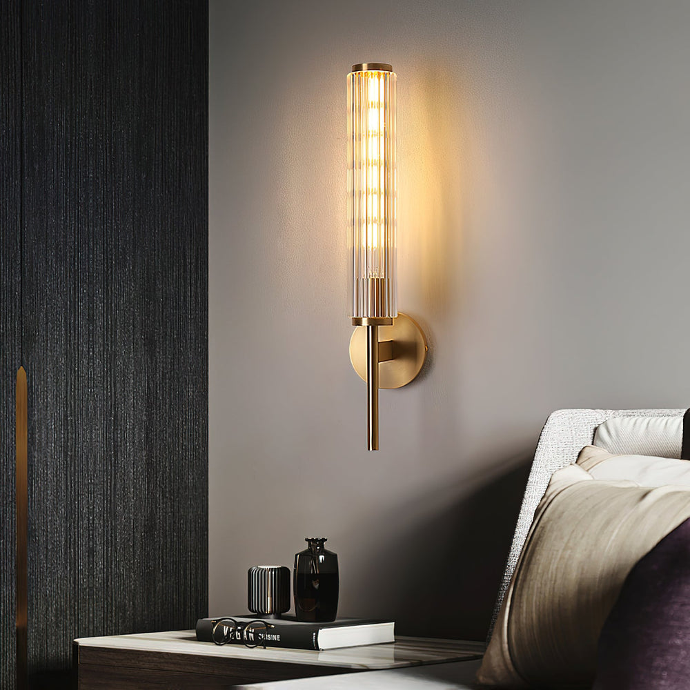 Glass Linear Brass Wall Light - Vakkerlight