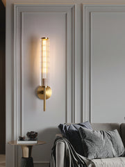 Glass Linear Brass Wall Light