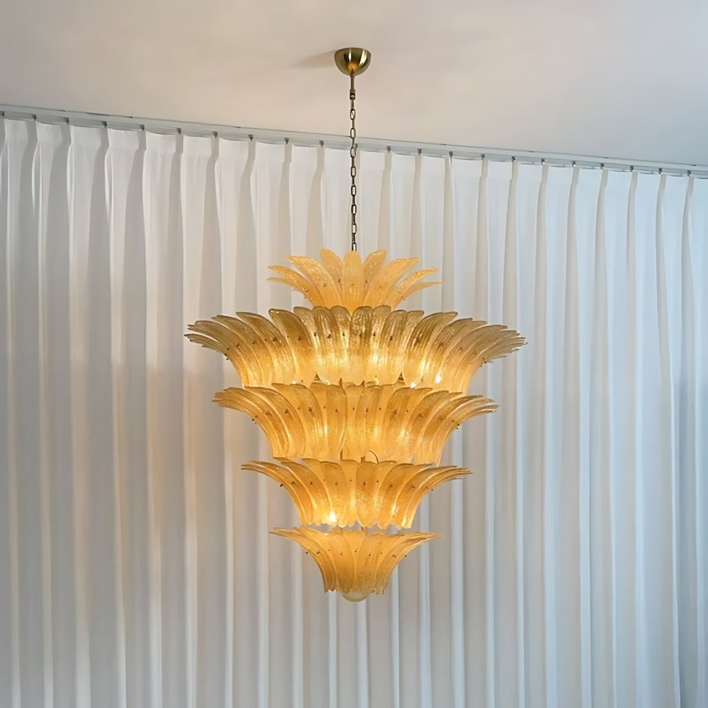 Glass Palmette Chandelier