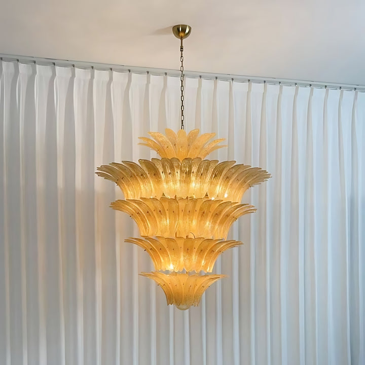 Glass Palmette Chandelier