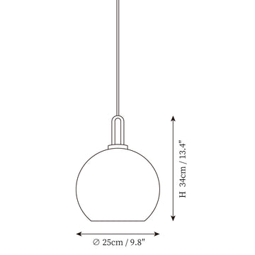 Lámpara Colgante de Cristal Pendulum — Planos de dimensiones 2