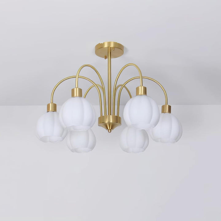 Glass Pumpkin Gold Chandelier - Vakkerlight