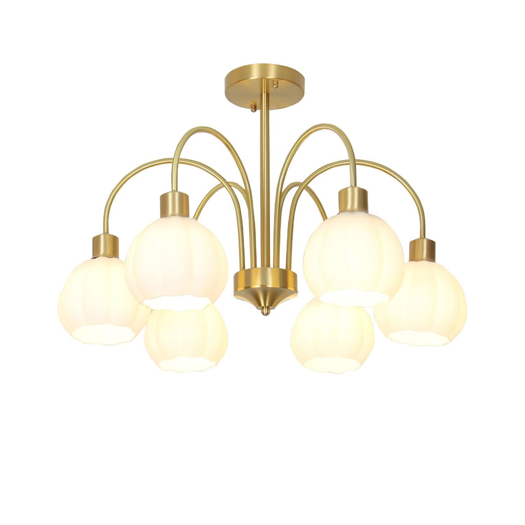 Glass Pumpkin Gold Chandelier - Vakkerlight