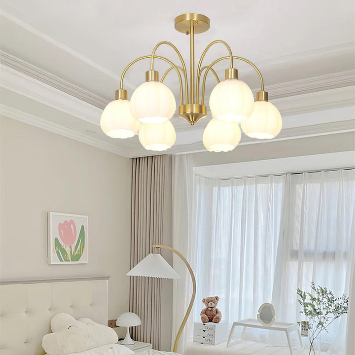 Glass Pumpkin Gold Chandelier - Vakkerlight